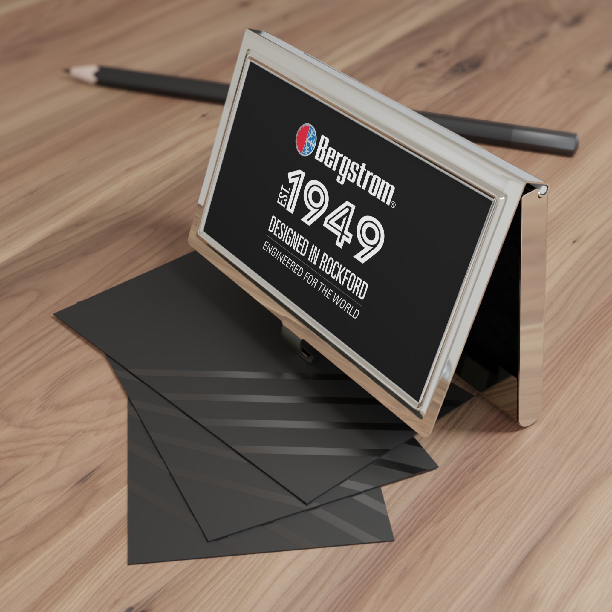 Bergstrom 1949 Metal Business Card Holder