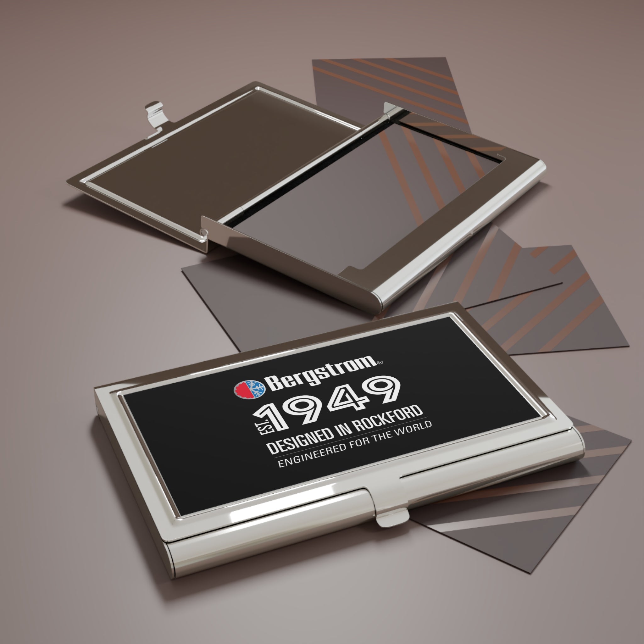 Bergstrom 1949 Metal Business Card Holder